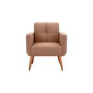 Poltrona Cadeira Decorativa Pés Palito Havana Marrom Matrix