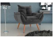 Poltrona Cadeira Decorativa Pés Palito Tóquio Cinza Matrix