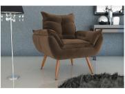 Poltrona Cadeira Decorativa Pés Palito Tóquio Marrom Matrix Poltrona Cadeira Decorativa Pés Palito Tóquio Marrom Matrix