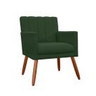Poltrona Cadeira Estofada Para Hall de Entrada Cecília Suede Verde - INCASA DECOR