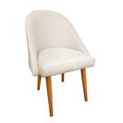 Poltrona Cadeira Lua Star Decorativa Veludo Bege