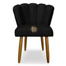 Poltrona Cadeira Pétala Decorativa Suede Penteadeira Sala de Jantar Moderna Elegante