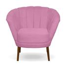 Poltrona Cadeira Pétala Flor Decorativa Suede Rose