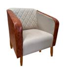 Poltrona Cadeira Silmara Compose Decorativa Recepção Escritório Sala Linho Bege Poltrona Cadeira Silmara Compose Decorativa Recepção Escritório Sala Linho Bege