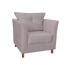 Poltrona Cadeira Sofá Decorativa Isis Sala Estar Salão Beleza Suede Rosê - LM DECOR