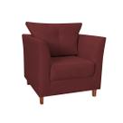 Poltrona Cadeira Sofá Decorativa Isis Sala Estar Salão Beleza Suede Vermelho Bordô - LM DECOR