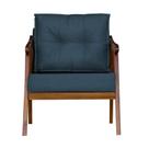 Poltrona Cadeira Vitoria Base Reforçada - Suede Azul Marinho