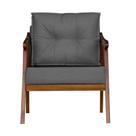 Poltrona Cadeira Vitoria Base Reforçada - Suede Cinza