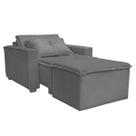 Poltrona Cama com Puff para Sala Confortavél Moderna Suede Poltrona Cama com Puff para Sala Confortavél Moderna Suede