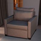 Poltrona Cama Meca_MA que se Transforma em Sofá Cama Solteiro Resistente e Confortável em Linho Sintético 02