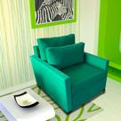 Poltrona Cama Meca_MA que se Transforma em Sofá Cama Solteiro Resistente e Confortável em Sarja Algodão 6113