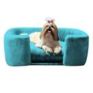 Poltrona Cama Pet Hannah Luxo -Suede Azul Turquesa