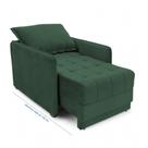 Poltrona Cama Reclinável Retrátil Viena Veludo Verde Escuro - Loja Sheep