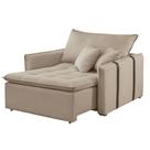 Poltrona Cama Retrátil 110cm em Linho Cru Detroid Yescasa