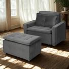 Poltrona Cama Retrátil Reclinável Confortável Suede Cinza Descanso - Larbelle Poltrona Cama Retrátil Reclinável Confortável Suede Cinza Descanso - Larbelle