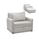 Poltrona Cama Retrátil Solteiro Com Rodízio Cloe Bouclê E03 - D'rossi Cinza Claro