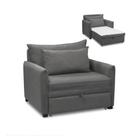 Poltrona Cama Retrátil Solteiro Com Rodízio Cloe Bouclê E03 - D'rossi Cinza Escuro