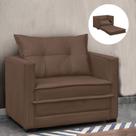 Poltrona Cama Retrátil Solteiro Milenni Veludo Marrom B03 - D'rossi