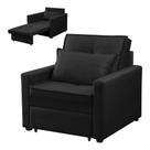 Poltrona Cama Solteiro Assento Dobrável Suede Preto Sleep - Larbelle
