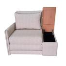 Poltrona Cama Solteiro com Tampo Baú Lateral Direito Tecido Acquablock