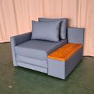 Poltrona Cama Solteiro com Tampo Lateral Direito Tecido Acquablock 100cm