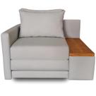 Poltrona Cama Solteiro com Tampo Lateral Direito Tecido Acquablock Cinza Claro Medida 108cm 1 Lugar
