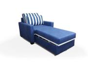 Poltrona Cama Solteiro Modelo Meca Com Mecanismo Na Cor Azul