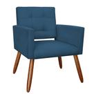 Poltrona Camila Pés Palito Suede Azul Marinho - Belliv Decor