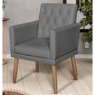 Poltrona Capitone material sintético para Sala de Espera Decorativa Cadeira Estofada Resistente Escritório Recepção Manicure