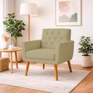 Poltrona Capitonê Sala Escritório Consultório Safira Suede Cappuccino