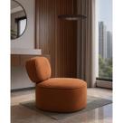 Poltrona Capri Giratória Orgânica com Detalhe em Aço Carbono