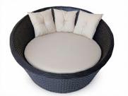 Poltrona Chaise 1.55 em Alumínio Fibra Tabaco Almofada Lizato Bege Para Área Externa Jardim Varanda