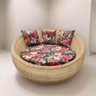 Poltrona chaise Canoa Área Externa Maui vermelho