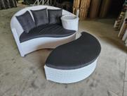 Poltrona Chaise Dubai Fibra Sintética Branca