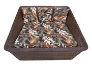 Poltrona Chaise Fibra Sintética Quadrada Almofada Rivieira Marron