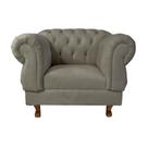 Poltrona Chesterfield Capitonê Elisabeth Suede Cinza Chumbo Decoração, Recepção, Salas de Tv e Estar