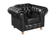 Poltrona Chesterfield com Capitonê Luís Xv Preto Poltrona Chesterfield com Capitonê Luís Xv Preto