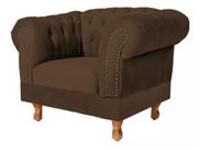 Poltrona Chesterfield Duque Marrom Luxo - Suede / decoração, recepção, barbearia, sala tv estar Poltrona Chesterfield Duque Marrom Luxo - Suede / decoração, recepção, barbearia, sala tv estar