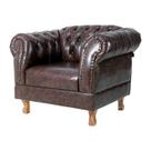 Poltrona Chesterfield Duque Para Sala, Tv, Estar, Recepção, Barbearia , Decoração Corano cor Marrom