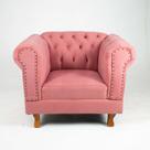Poltrona Chesterfield Duque Para Sala, Tv, Estar, Recepção , Decoração - Suede Rosa