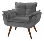 Poltrona Chesterfield Luxo Opala SALA/RECEPÇÃO/ESCRITÓRIO CINZA CHUMBO