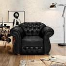 Poltrona Chesterfield Merlo Corano Preto / Decoracao , Sala estar, tv, recepção, barbearia