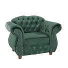 Poltrona Chesterfield Merlo Suede Verde Decoracao , Sala estar, tv, recepção, barbearia