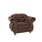 Poltrona Chesterfield Merlo - Veludo Marrom / Decoração, recepção , barbearia, sala tv estar