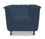 Poltrona Chesterfield Retro Capitonê Suede Azul Marinho - Casa & Estofados Poltrona Chesterfield Retro Capitonê Suede Azul Marinho - Casa & Estofados