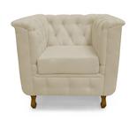 Poltrona Chesterfield Retro Capitonê Suede Bege - Casa & Estofados