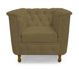 Poltrona Chesterfield Retro Capitonê Suede Cappuccino - Casa & Estofados Poltrona Chesterfield Retro Capitonê Suede Cappuccino - Casa & Estofados