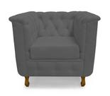 Poltrona Chesterfield Retro Capitonê Suede Grafite - Casa & Estofados Poltrona Chesterfield Retro Capitonê Suede Grafite - Casa & Estofados