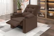 Poltrona Columbia Retrátil/Reclinável porta copos Suede Marrom - XFlex Sofás