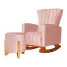 Poltrona Com Balanço E Puff Melinda Veludo Rosa Ms Decor Poltrona Com Balanço E Puff Melinda Veludo Rosa Ms Decor